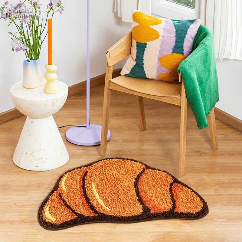 Aesthetic Bedroom Tufted Croissant Rug