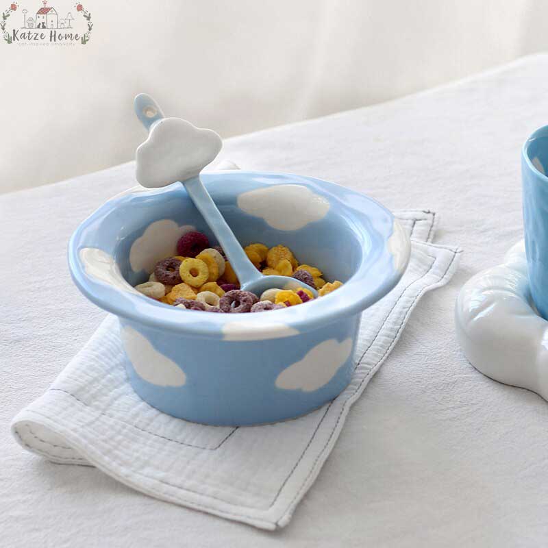 Aesthetic Ceramic Cloud Mug Bowl Set