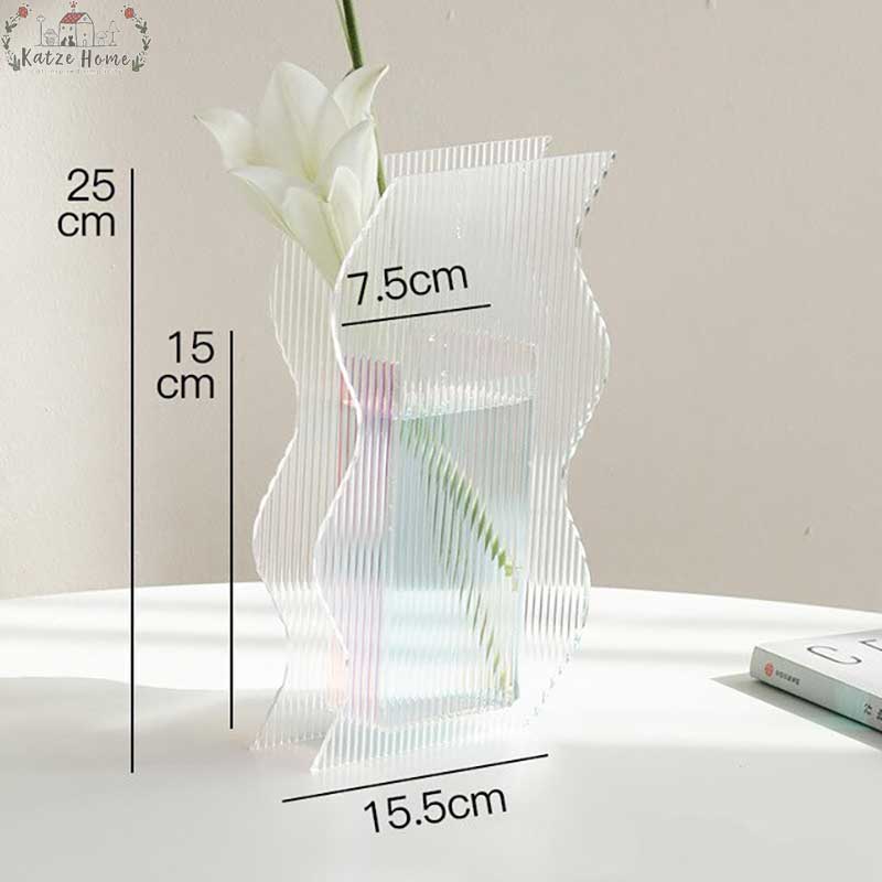 Aesthetic Iridescent Clear Acrylic Vase