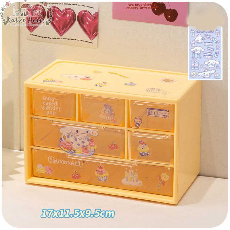Aesthetic My Melody And Kuromi Storage Box Drawer Organizer