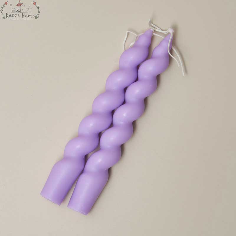 Aesthetic Scented Pastel Spiral Taper Candles Set 2