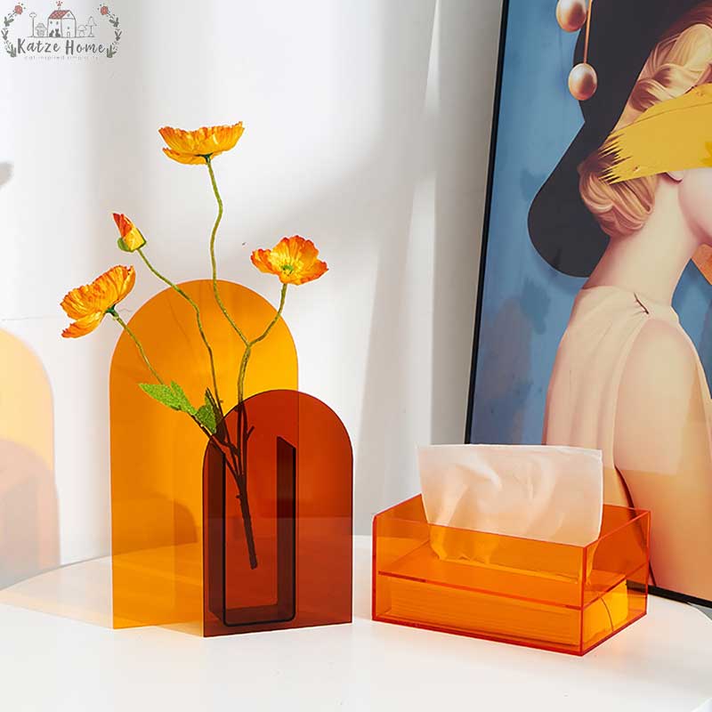 Aesthetic Sunset Acrylic Flower Vase