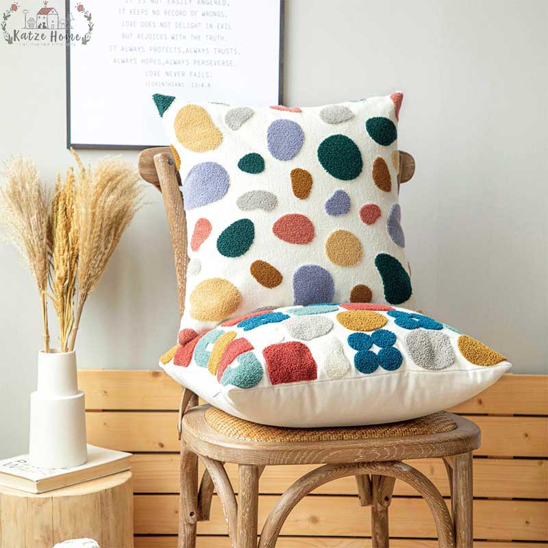 Boho Tufted Abstract Pillow Cover