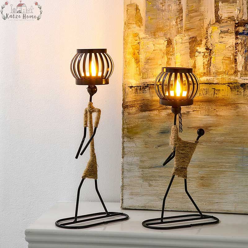 Candle Holder Vintage Maiden Moroccan Lamp Wrought Iron