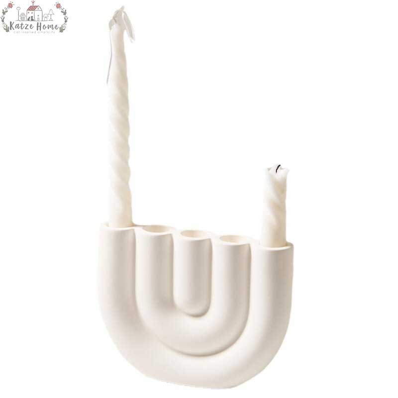 Nordic Style Ceramic Arch Candle Holder