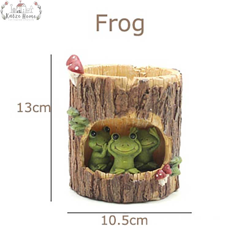 Creative Tree House Animals Flower Pot