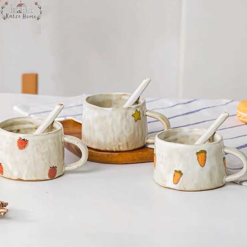 Cute Fruit Japanese Stoneware Mugs