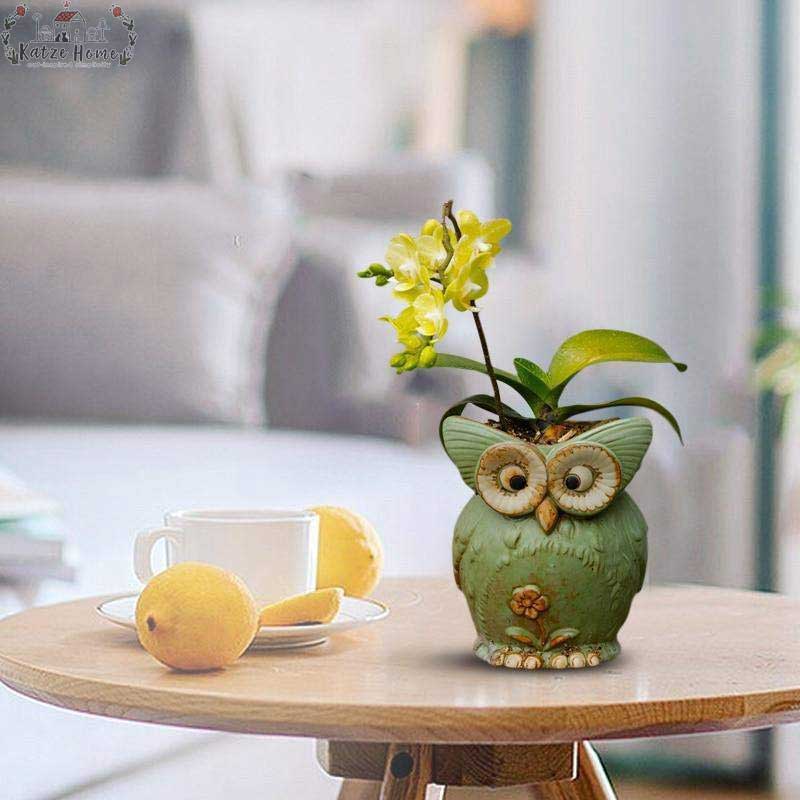 Farmhouse Ceramic Owl Plant Pot