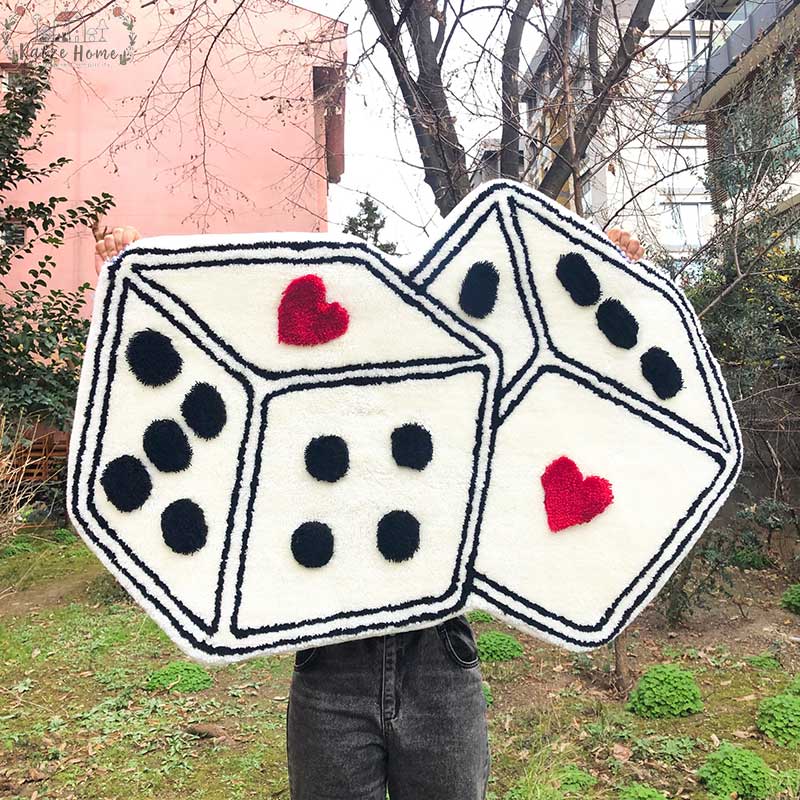 Funny Playroom Tufted Dice Rug