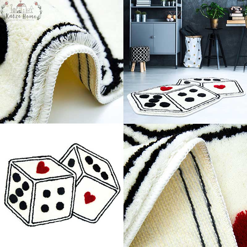 Funny Playroom Tufted Dice Rug