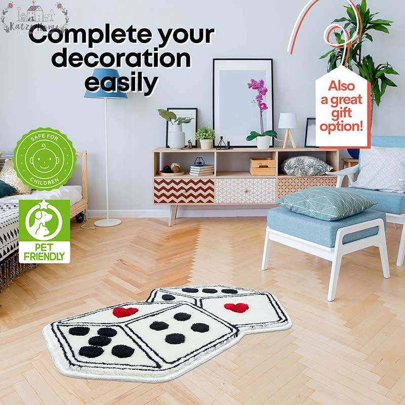 Funny Playroom Tufted Dice Rug