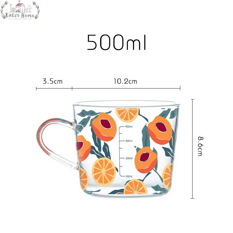 Glass Fruit Orange Juice Pitcher Mug Set