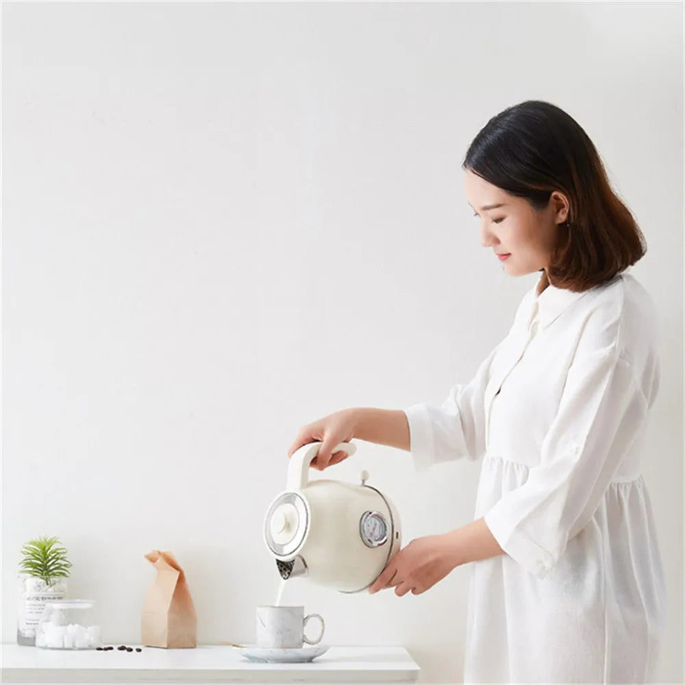 Minimalist Retro Electric Kettle 1.7L With Watch