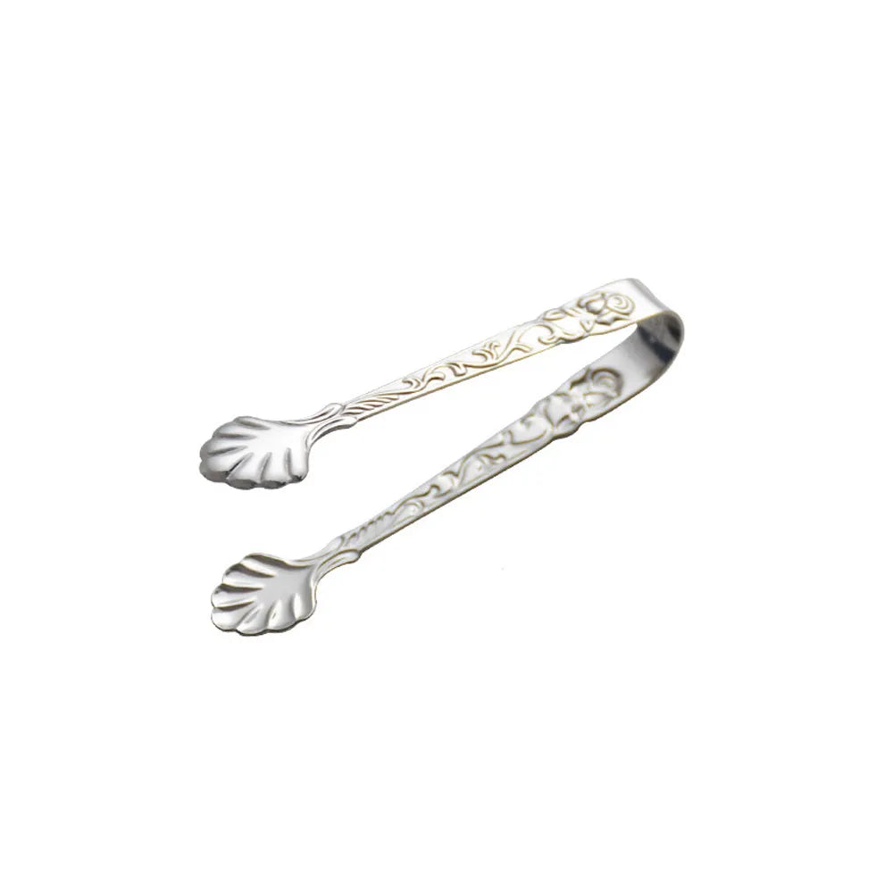 Retro Small Silver Golden Stainless Steel Serving Tongs