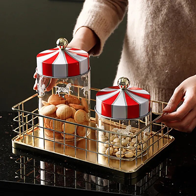 Christmas Glass Storage Jars with Airtight Lids