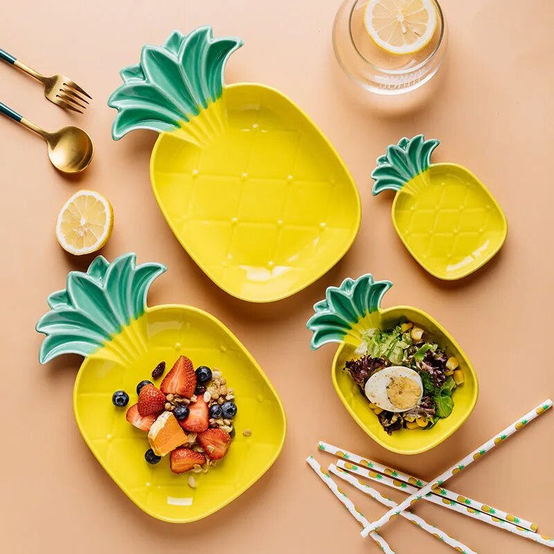 Kawaii Ceramic Pineapple Plates