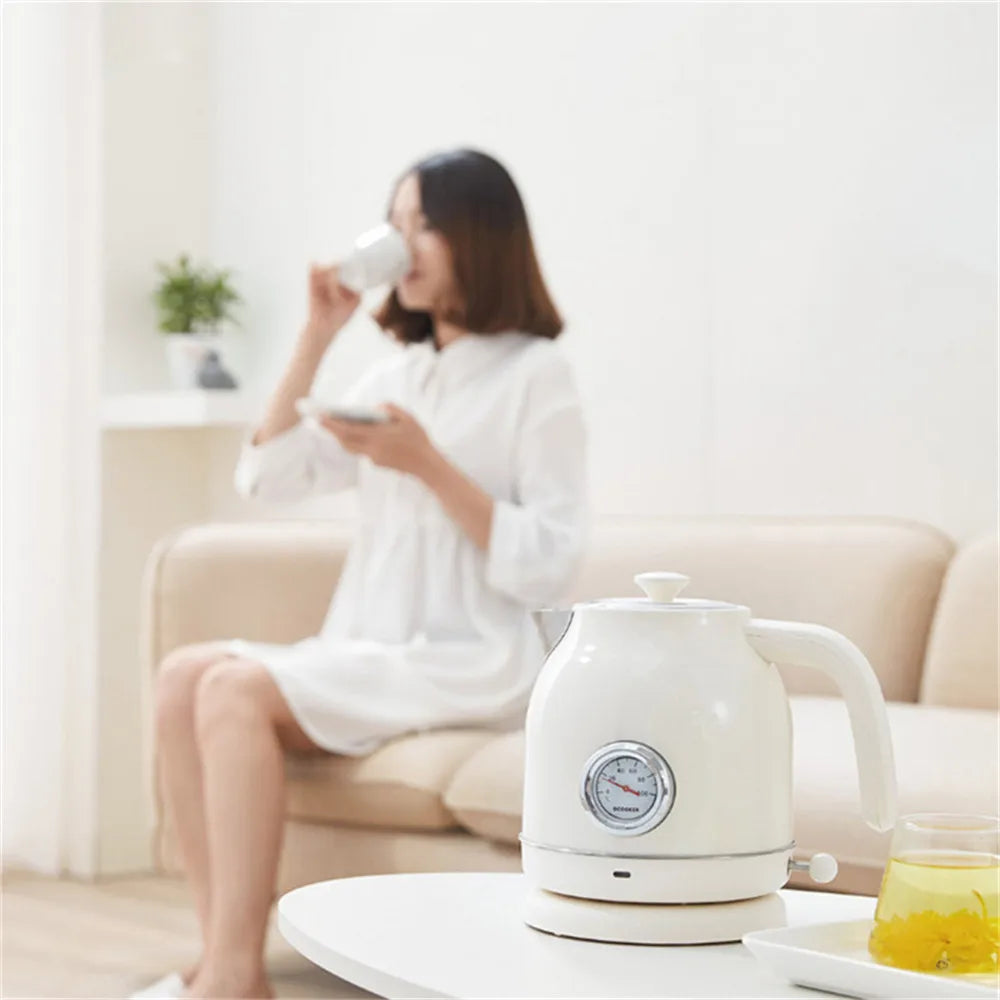 Minimalist Retro Electric Kettle 1.7L With Watch