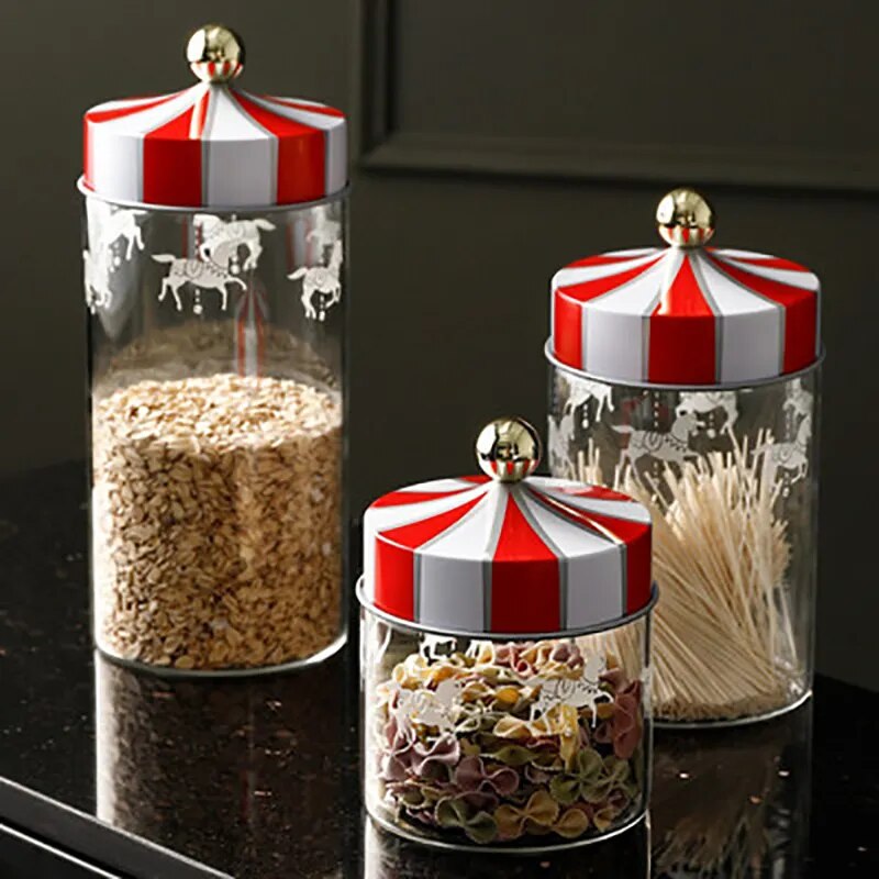 Christmas Glass Storage Jars with Airtight Lids