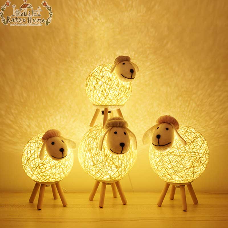 Handcrafted Yarn-ball Sheep Lamp Night Light