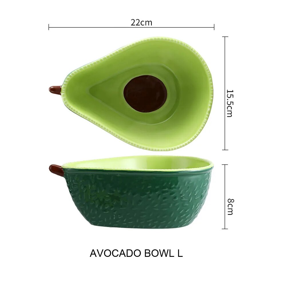 Ceramic Avocado Plate Bowl Set