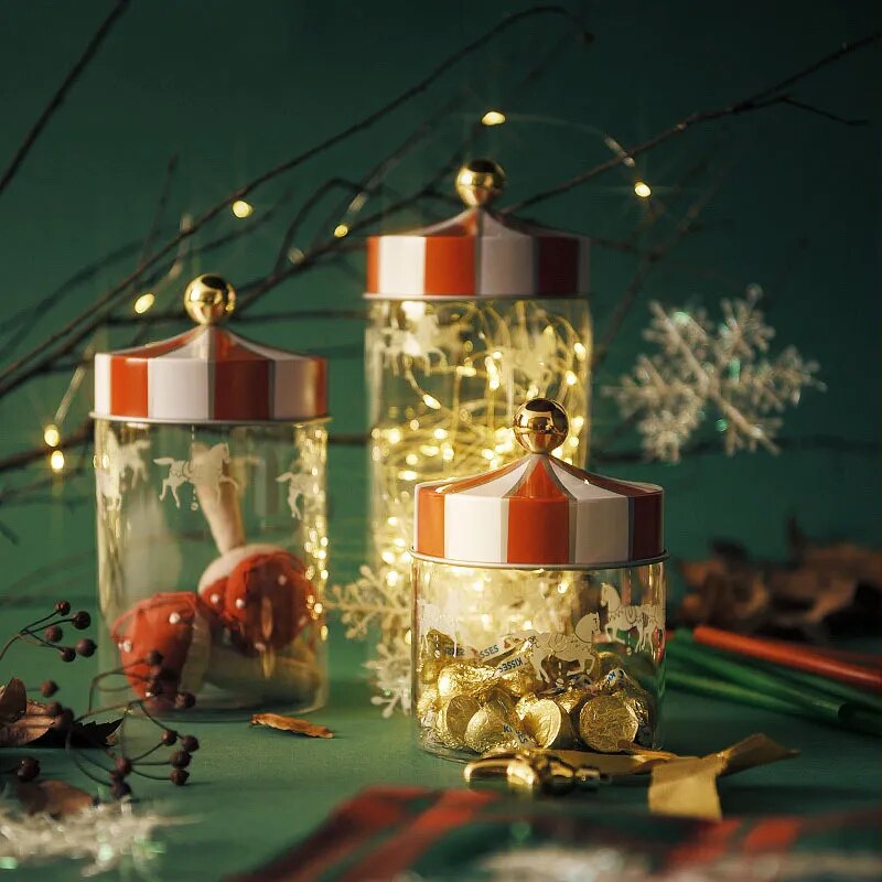 Christmas Glass Storage Jars with Airtight Lids