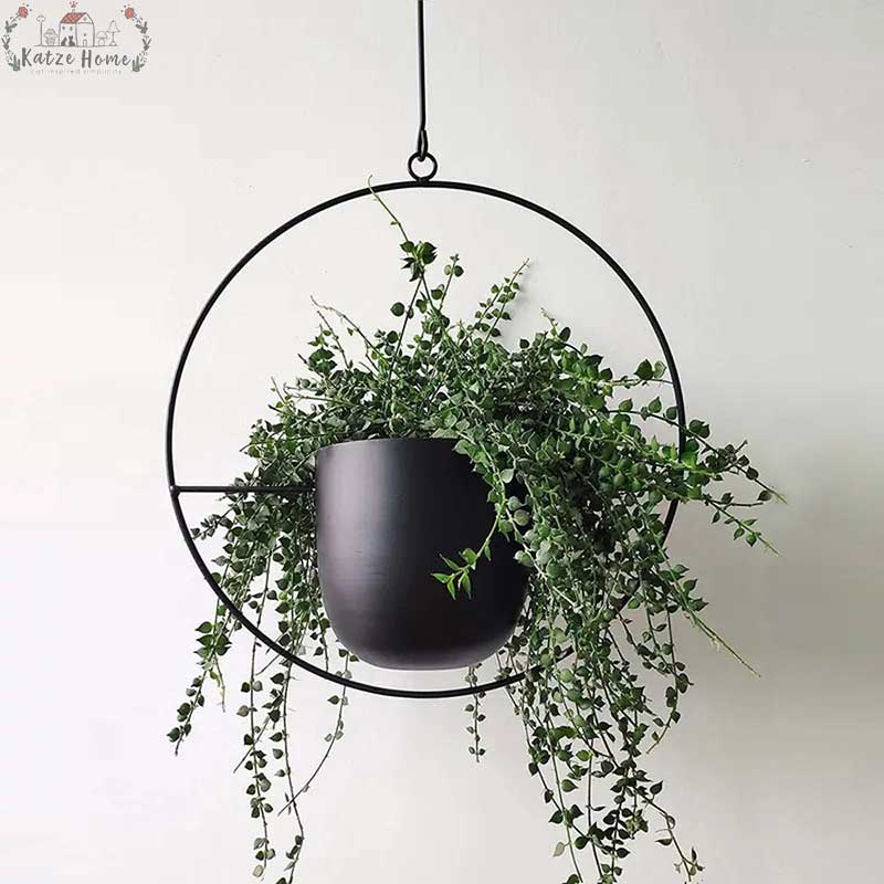 Industrial Black Metal Wall Vase