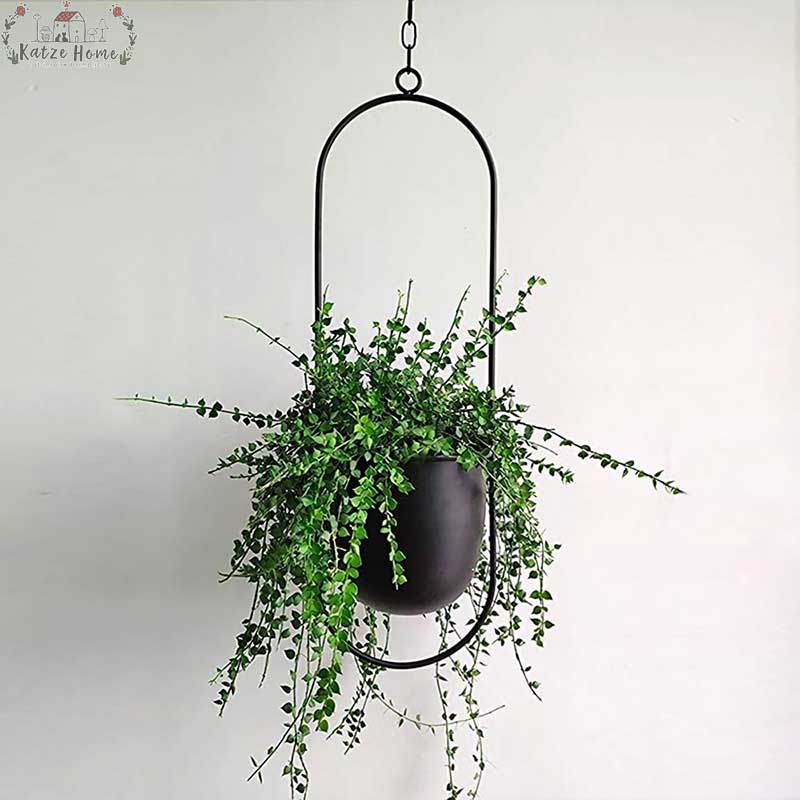 Industrial Black Metal Wall Vase