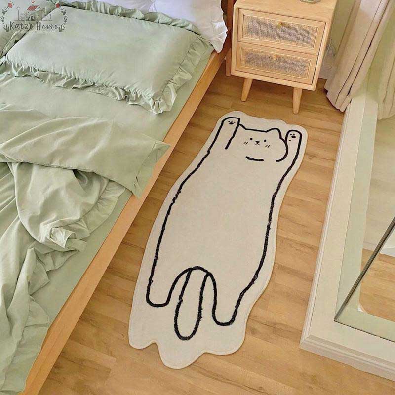 Kawaii Non slip Bedroom Cat Rug