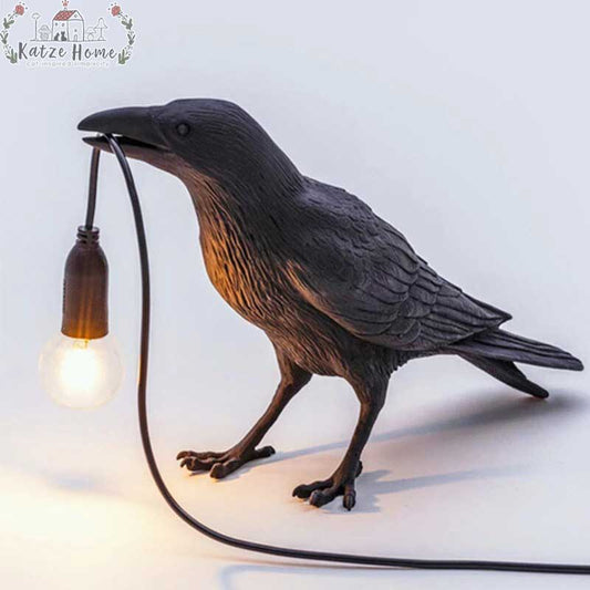 Lucky Black Crow Raven Bird Lamp Night Light