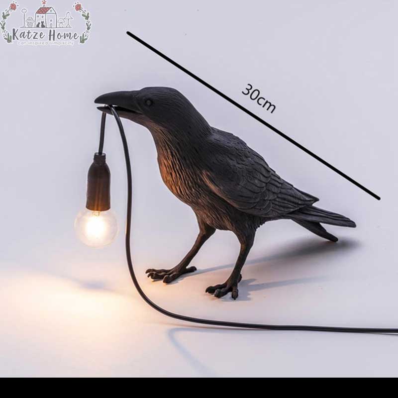 Lucky Black Crow Raven Bird Lamp Night Light
