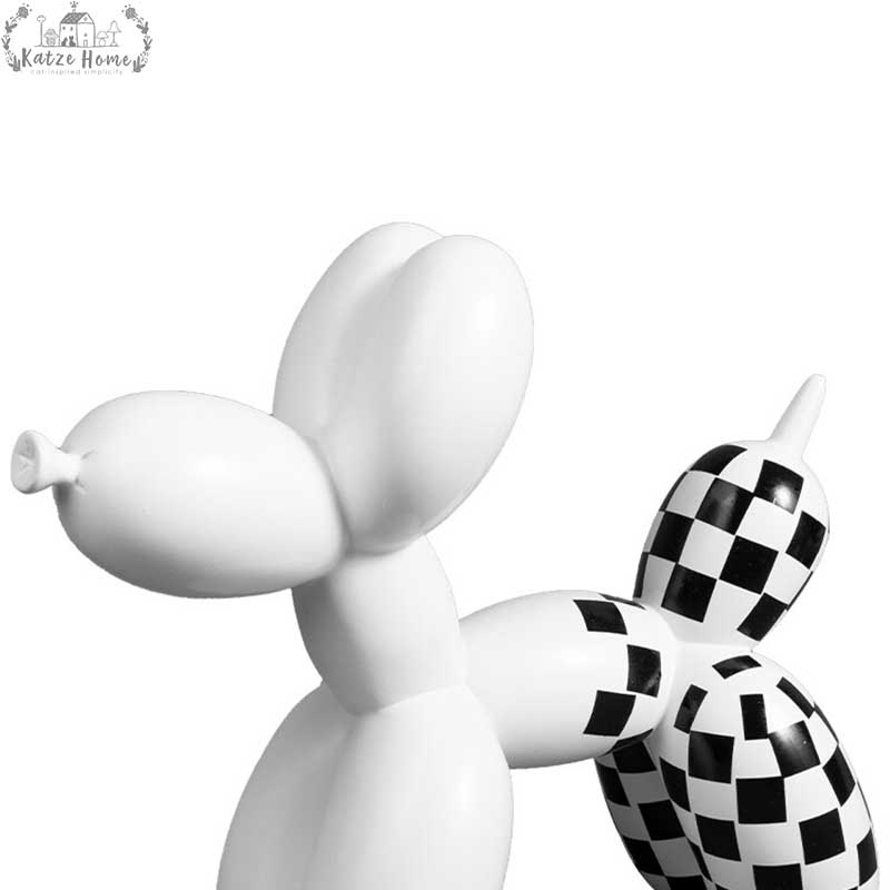 Checked balloon dog ornament