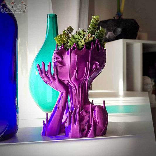 Maximalist Resin Melted Medusa Goddess Head Planter