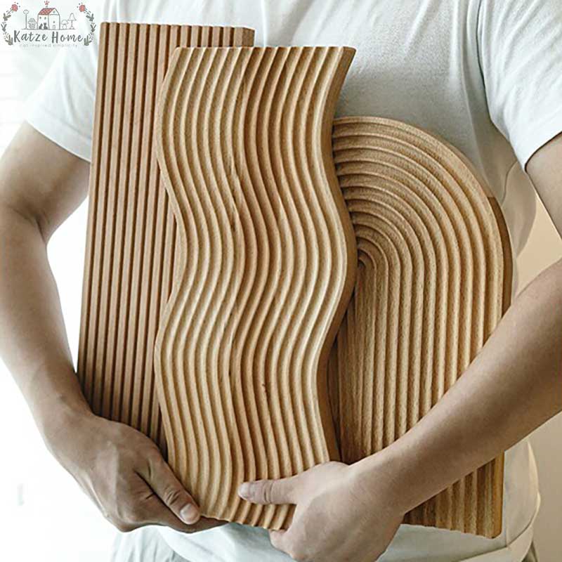 Minimalist Beech Wooden Ripple Wavy Tray