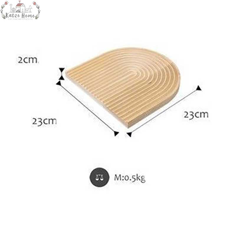 Minimalist Beech Wooden Ripple Wavy Tray