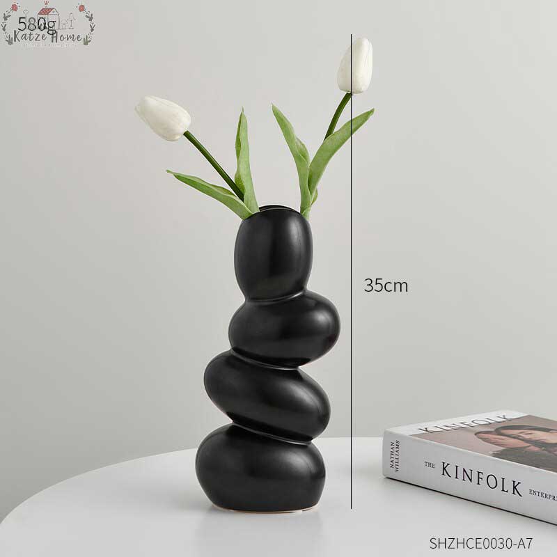 Minimalist Cobblestone Ceramic Vase