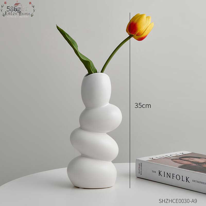 Minimalist Cobblestone Ceramic Vase