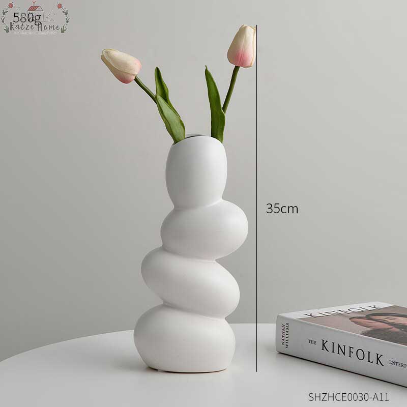 Minimalist Cobblestone Ceramic Vase