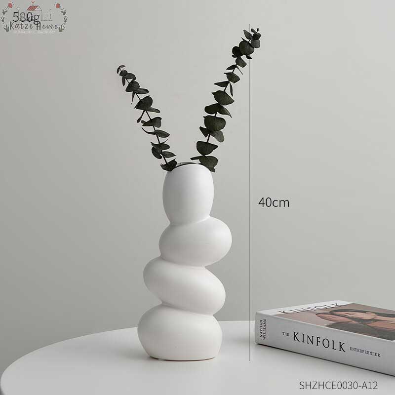 Minimalist Cobblestone Ceramic Vase