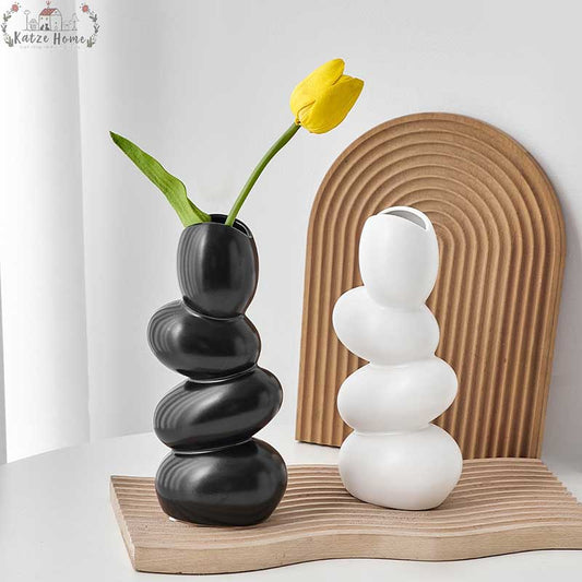 Minimalist Cobblestone Ceramic Vase