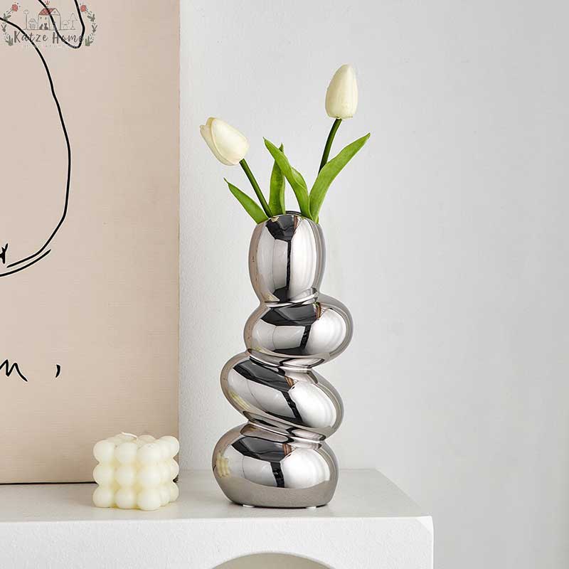 Minimalist Cobblestone Ceramic Vase