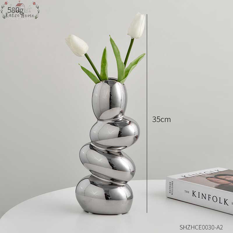 Minimalist Cobblestone Ceramic Vase