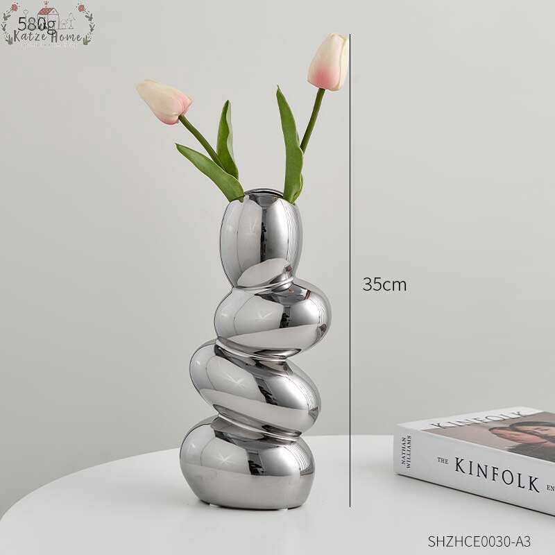 Minimalist Cobblestone Ceramic Vase