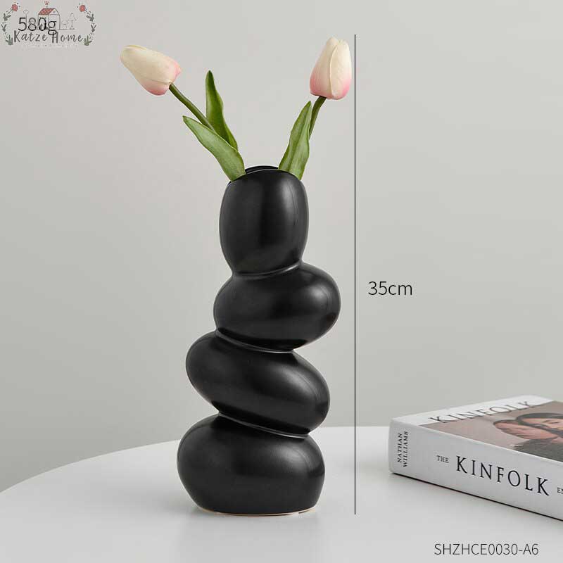 Minimalist Cobblestone Ceramic Vase