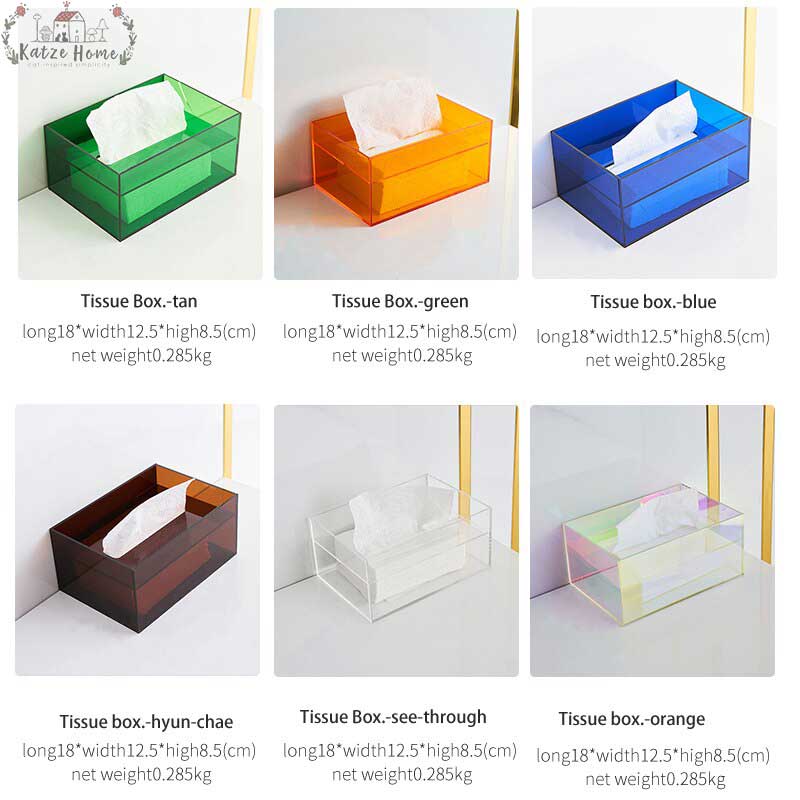 Minimalist Colorful Acrylic Tissue Box