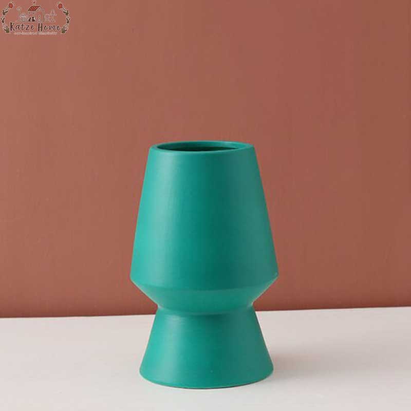 Minimalist Hand Painted Ceramic Abstract Vase