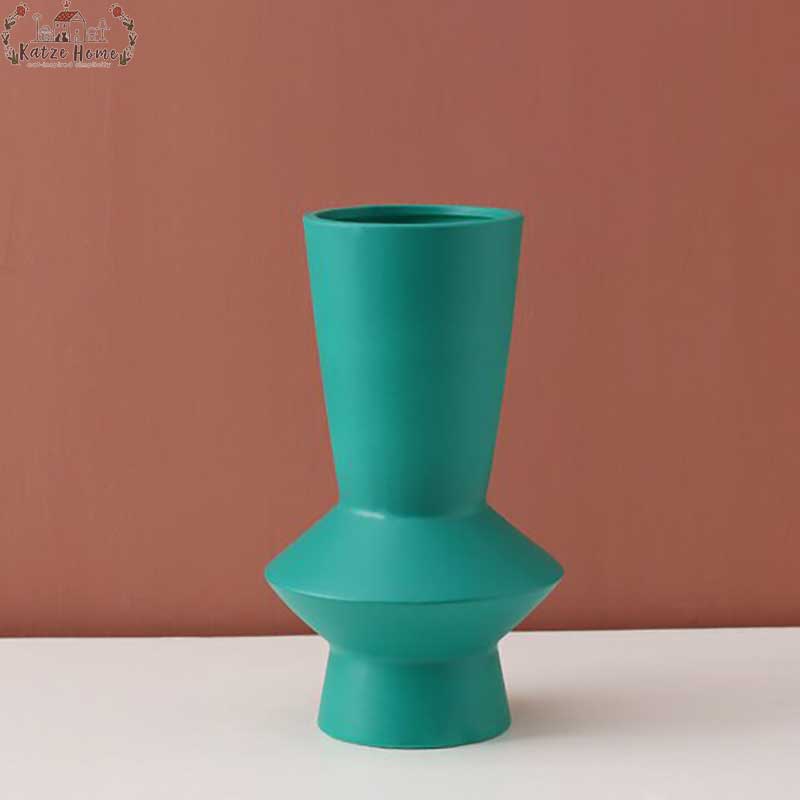 Minimalist Hand Painted Ceramic Abstract Vase