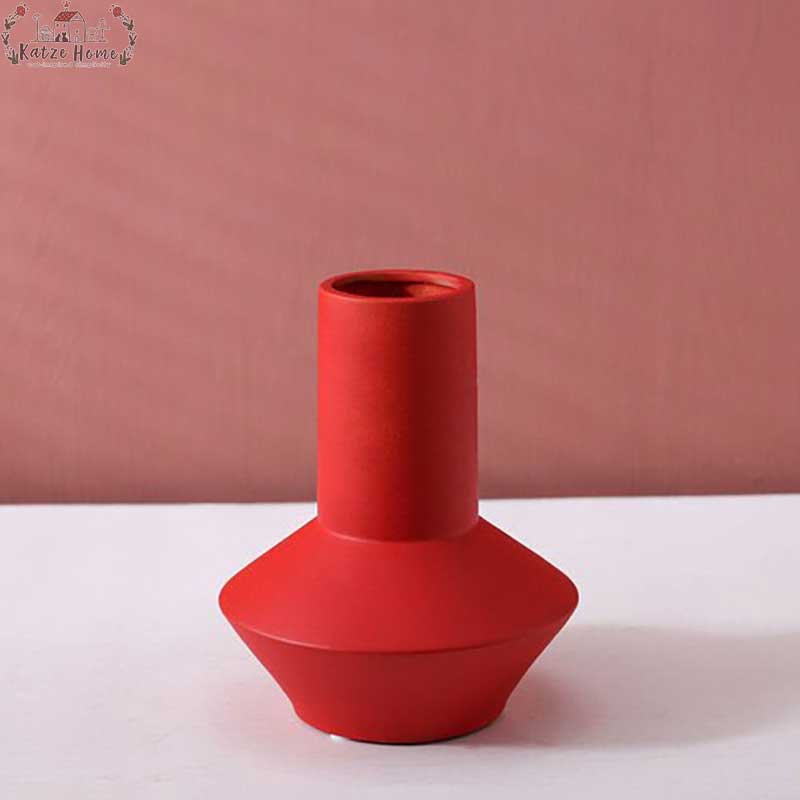 Minimalist Hand Painted Ceramic Abstract Vase