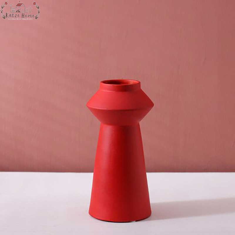 Minimalist Hand Painted Ceramic Abstract Vase