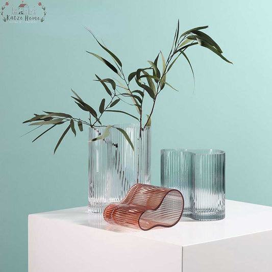Minimalist Ripple Abstract Glass Vase