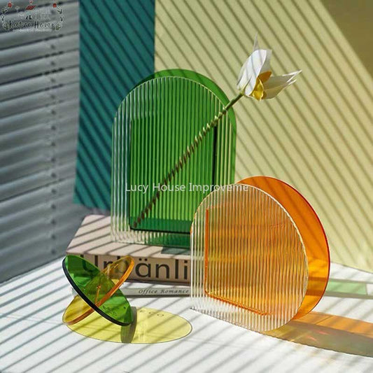 Minimalist Translucent Acrylic Abstract Vase